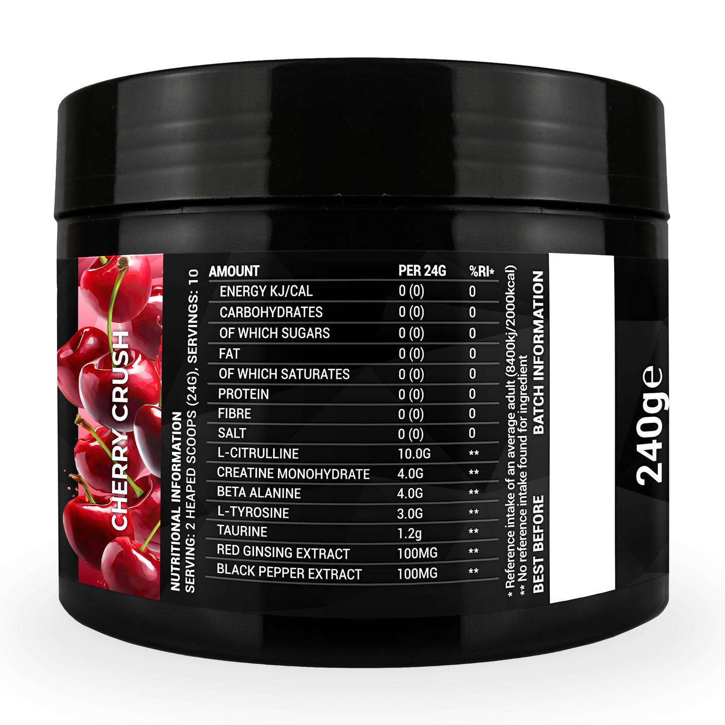 Extreme Pump Pre-Workout Powder 240g (Zero Caffeine)