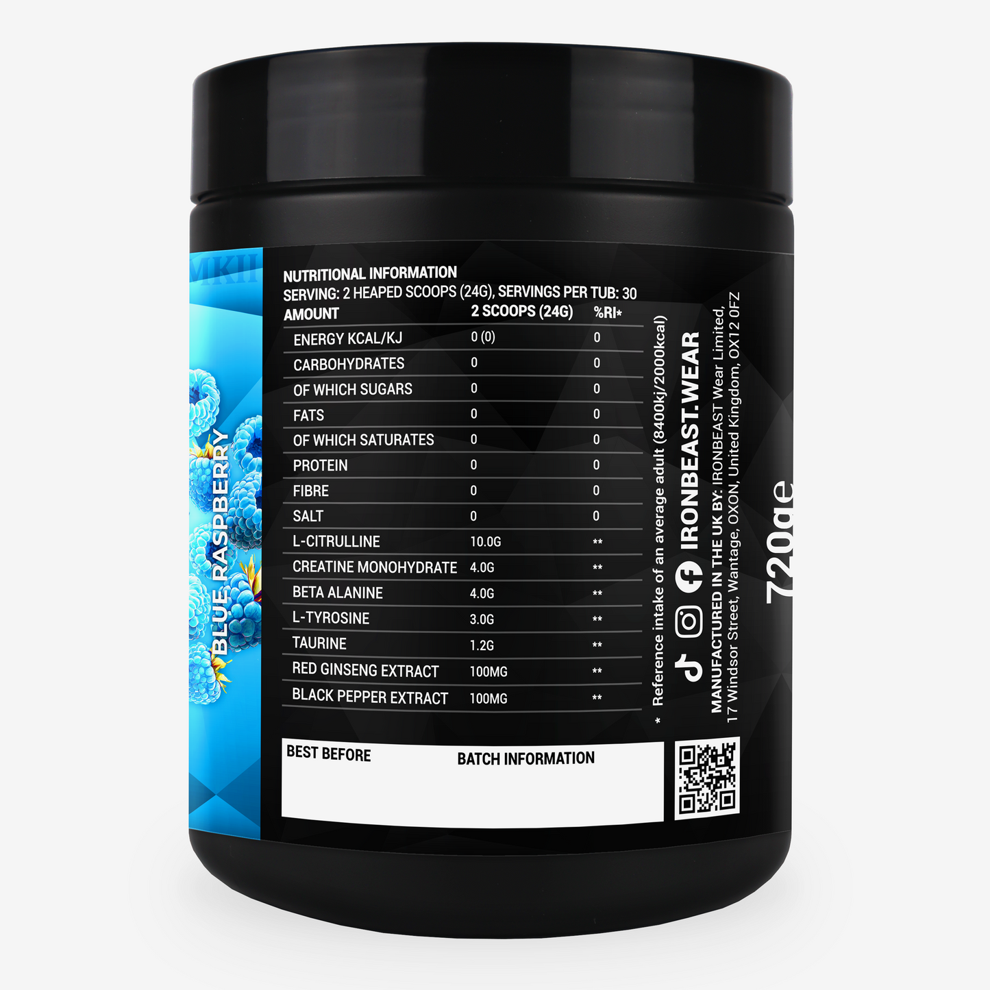 Extreme Pump Pre-Workout Powder 720g (Zero Caffeine)