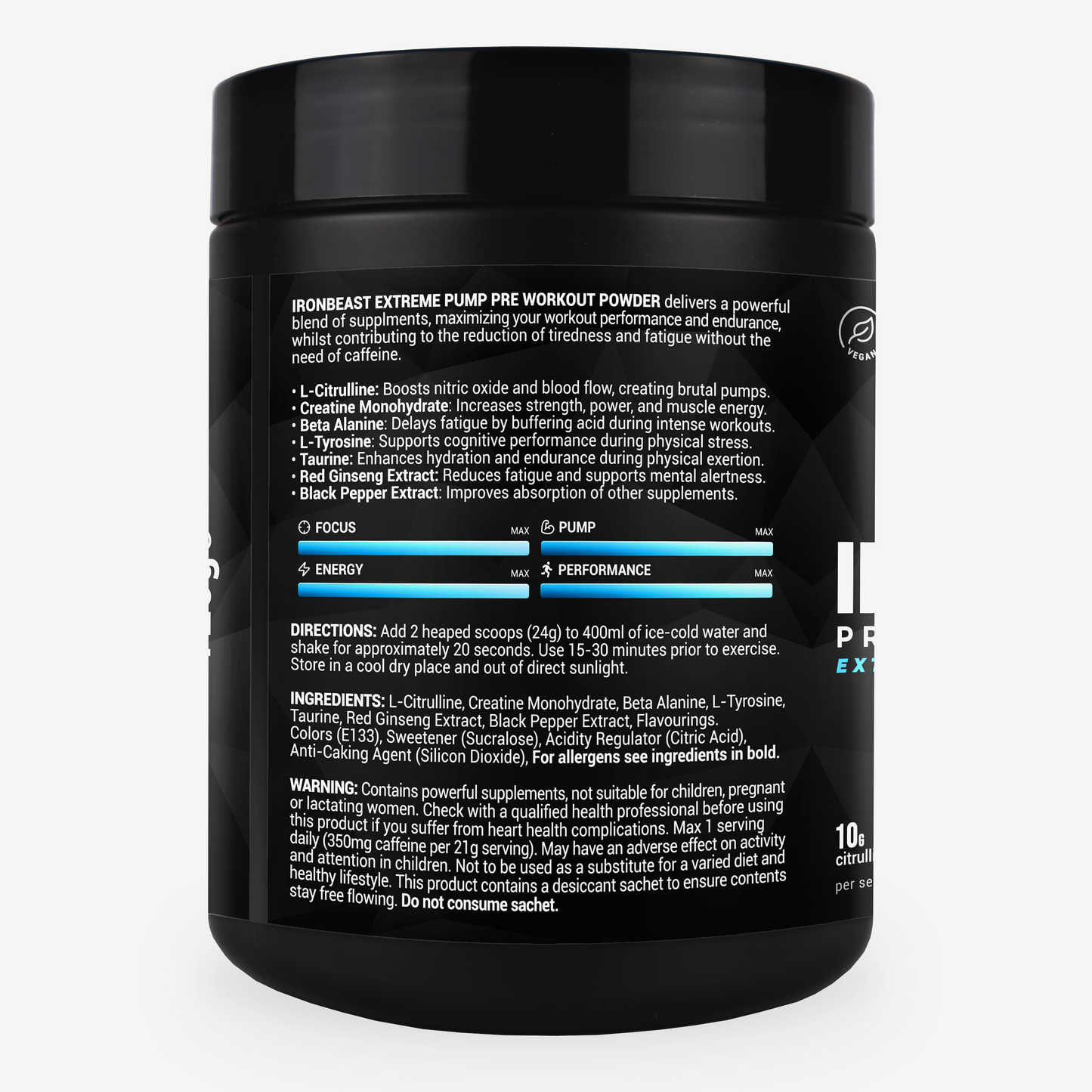 Extreme Pump Pre-Workout Powder 720g (Zero Caffeine)